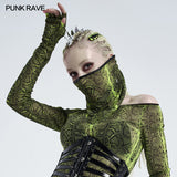 Punk fluorescent serpentine printed triangular face kerchief