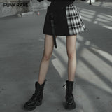 Black and white stitching pliad detachable waist-tail skirt