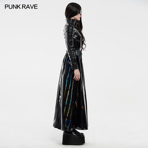 Cyber rococo laser long coat