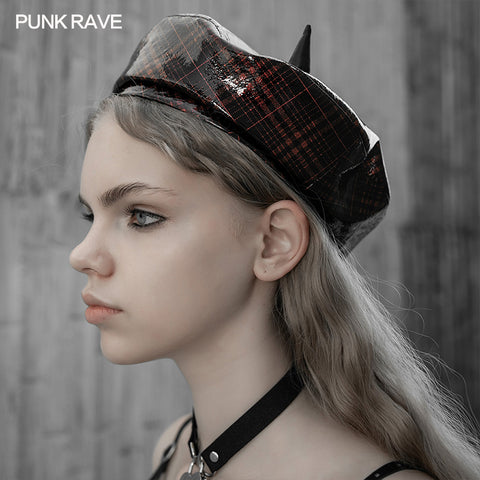 Plaid Little Demon Beret