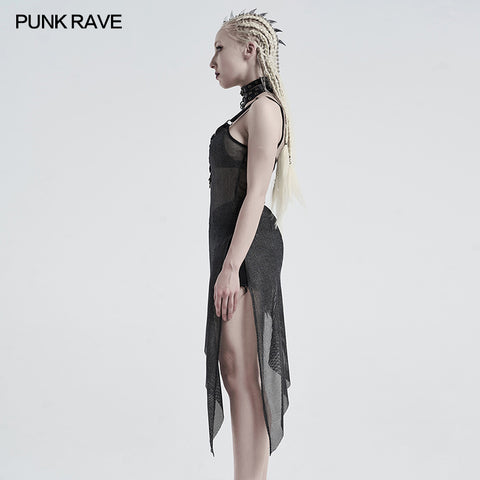 Punk daily perspective silver mesh camisole