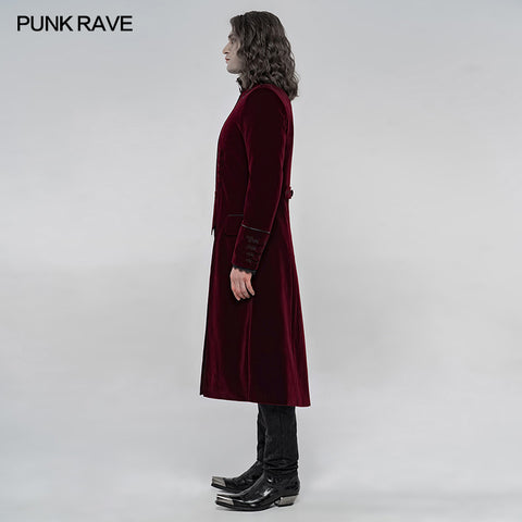 Elaborately embroidered gothic mid-length coat