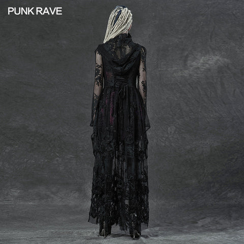 Gothic lace 3D embroidered long coat