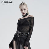 PUNK horizontal neck T-shirt