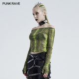 PUNK horizontal neck T-shirt