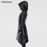 Dark Punk Geometric Split Medium Long Coat