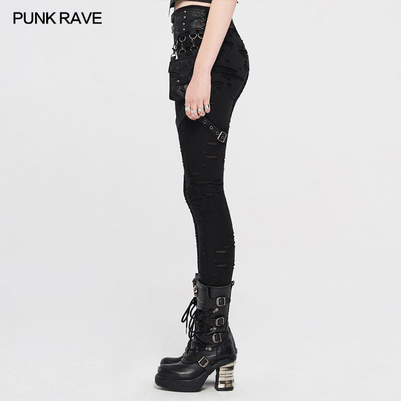 Steampunk detachable waistbag leggings– Punkravestore