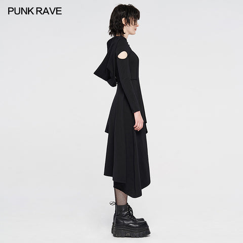 Punk knitted asymmetrical dresses