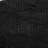 Sexy Asymmetrical Mesh High Neck Punk Dress Stitching With Fake Suede Fabric