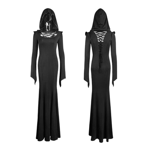 Mermaid Fashion Gowns Sexy Party Evening Gothic Dresses With Hoodie