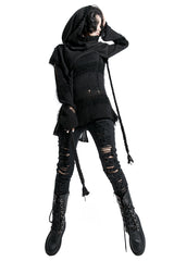 Fashion Ladies Knitted Black Wool Hood Accessories