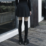"Hardcore Girl" series simplest short front and long back pleated skirt