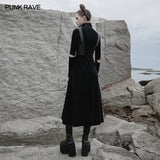 Knitted high-neck long coat