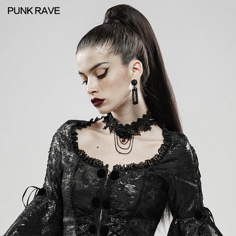 Rose And Thorns Gothic Lace Necklace