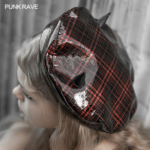 Plaid Little Demon Beret