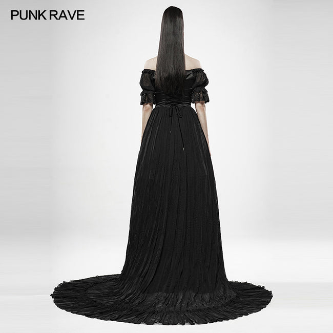 iconic off shoulder dress The Off Shoulder Stretch Gown, featuring the iconic Camila Flower on a contrast palette