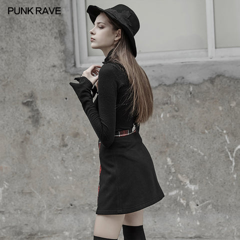 Plaid joint over skirt
