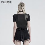 Punk bandage short sleeve T-shirt