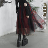 Dark Red and Black Gradient Half Skirt