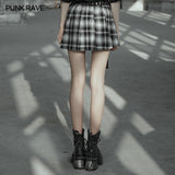 Black and white stitching pliad detachable waist-tail skirt