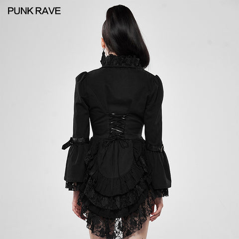 Steampunk stonewashing lace coat