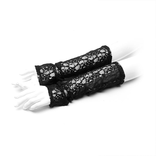 Gothic daily striped lace gloves