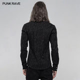 Elastic Jacquard Punk Long Sleeve Shirt