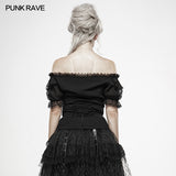 Lolita Broken-winged Black Angel Short Sleeve Shirt