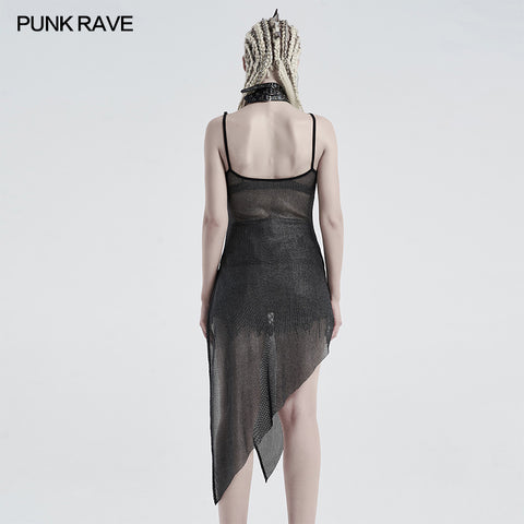 Punk daily perspective silver mesh camisole