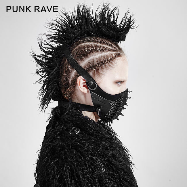 Punk Rave Gothic Rivets Lashing Black Steampunk Stylish Fashion Pin Leather Mask Punk Rave Gothic Rivets Lashing Black Steampunk Stylish Fashion Pin Leather Mask