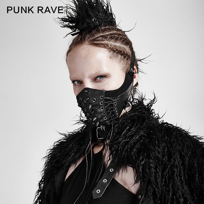 Punk Rivet Face Sexy Leather Mask Accessories