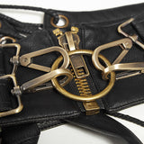 Metallic Eyelets Zipper Up Belts Across Waist Bag Accessories