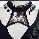 Black Irregular Long Sleeve Punk Shirts For Women