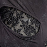 Black Irregular Long Sleeve Punk Shirts For Women