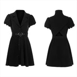 Shirt-style pleated dress