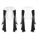 Gothic Lace Shadow Flower Long Gloves