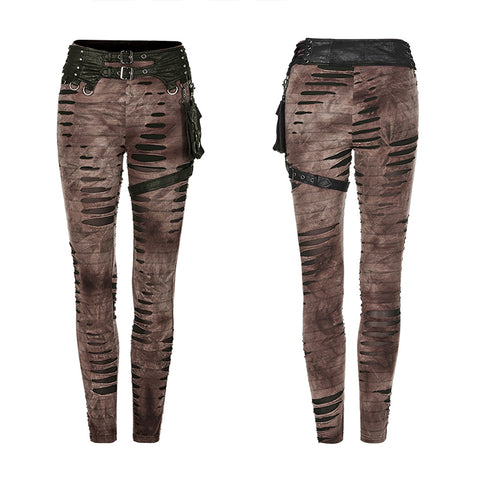 Steampunk detachable waistbag leggings