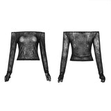 PUNK horizontal neck T-shirt