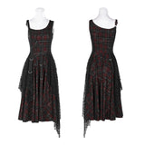 Punk Rebellious Girl Irregular Dress - Red