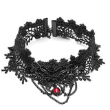 Rose And Thorns Gothic Lace Necklace