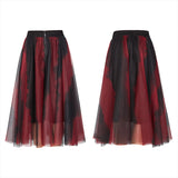Dark Red and Black Gradient Half Skirt