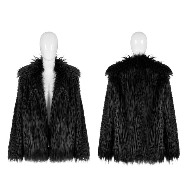 Simple punk imitation fur coat