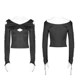 Dark legend Hollow-out Long Sleeve T-shirt