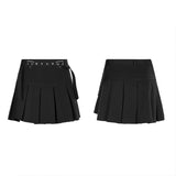 "Hardcore Girl" series simplest short front and long back pleated skirt