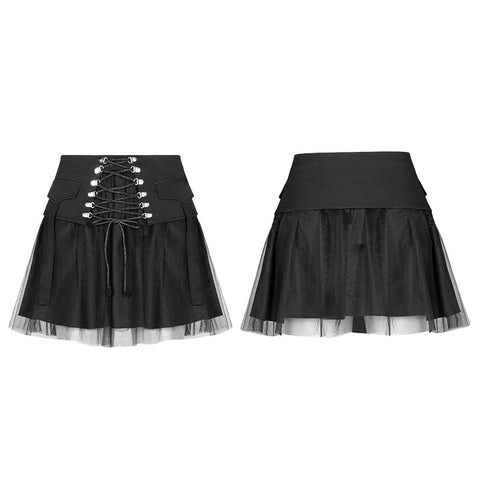 Nifty punk mesh plaid skirt