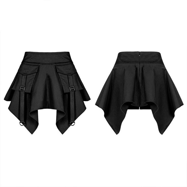 Gothic stitching dark mini skirt