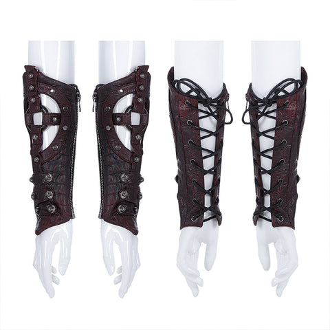 Steampunk Imitation Crocodile PU Gloves