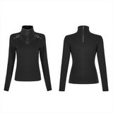 Punk knit long-sleeved T-shirt