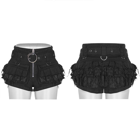 Steampunk viper stonewashing shorts