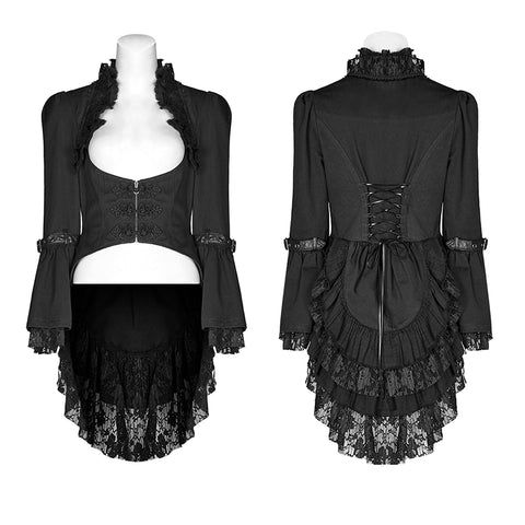 Steampunk stonewashing lace coat